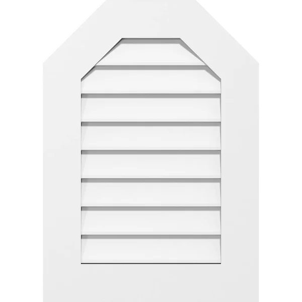 Ekena Millwork GVPOT16X2001SN 16x22W x 20x22H Octagonal Top Surface Mount PVC Gable Vent: Non-Functional - w/ 3-1/2x22W x 1x22P S