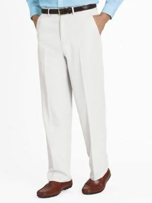 John Blair Men's Adjust-A-Band Relaxed-Fit Microtouch Pants, White 32 S