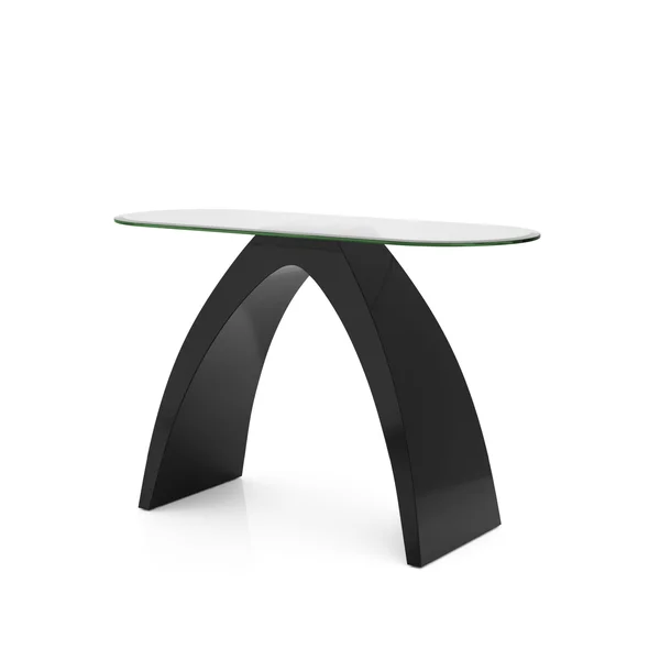 Furniture of America Crescendo Modern Glass Top Sofa Table - Black High Gloss