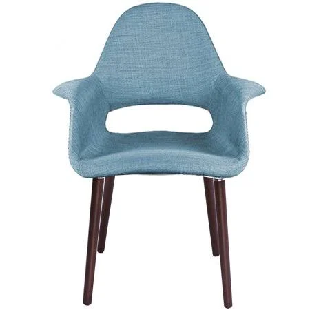 2xhome Blue Mid Century Modern Upholstered Fabric Organic Accent Living Room Dining Chair Armchair with Back Armrest Dark Black
