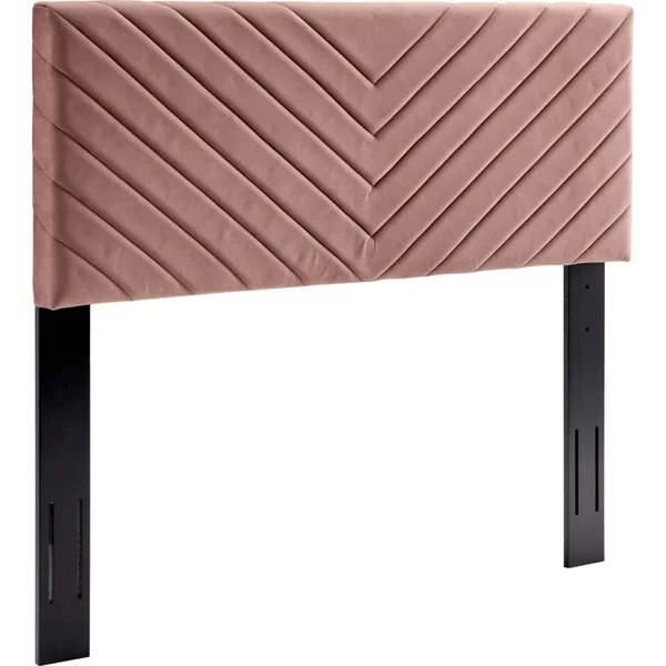 Modway Alyson Angular Channel Tufted Performance Velvet King - California King Headboard - Dusty Rose