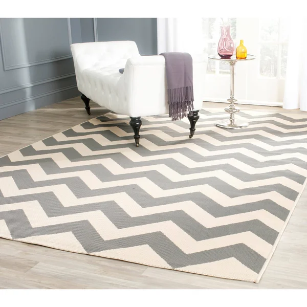 Safavieh Courtyard Rug - 5&-3x22 x 5&-3x22 Square - Grey - Beige