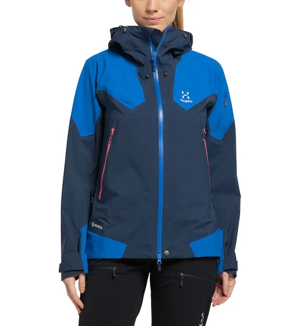 Hagl鰂s Roc Spire Gore-Tex Jacket Light Blue Navy Blue Women M