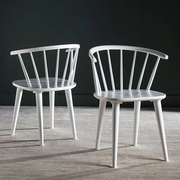 Safavieh Blanchard Curved Spindle Side Chair - Set of 2 White