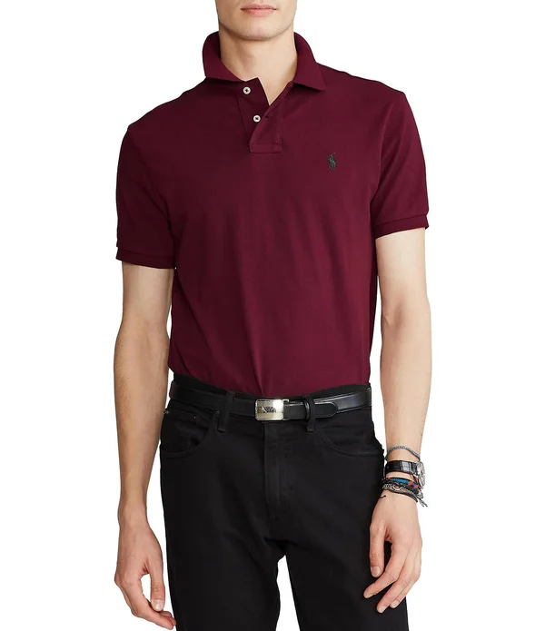 Polo Ralph Lauren Men's Big & Tall Mesh Polo Shirt - Classic Wine