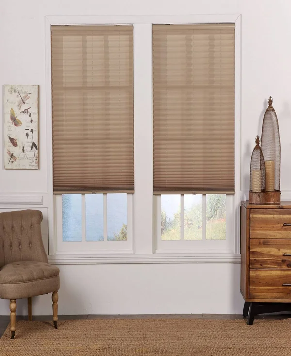 Cordless Light Filtering Pleated Shade - 25x64 - Camel