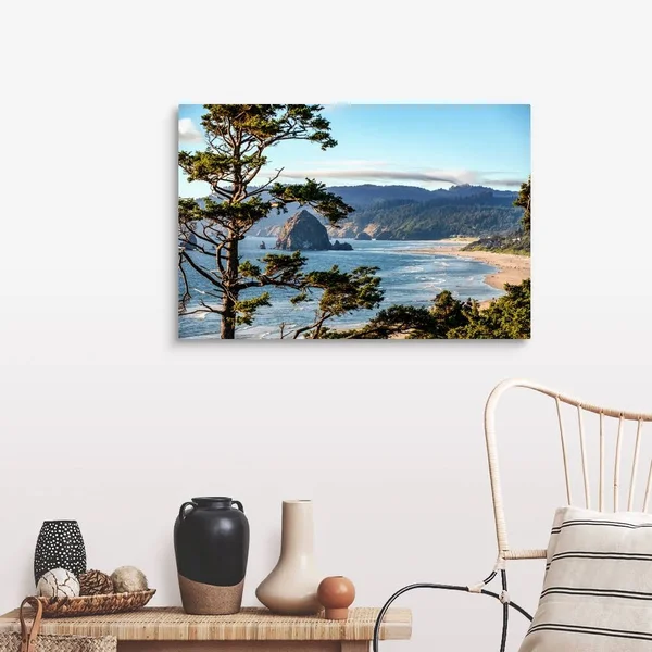 Cannon Beach Landscape, Haystack Rock, Oregon, Canvas Wall Art, 36x24, Great Big Canvas