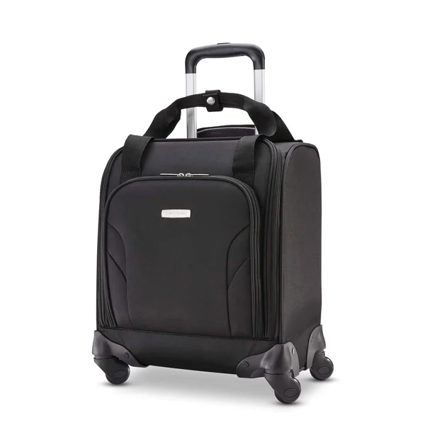 Samsonite Underseat Carry-On Spinner with USB Port - Jet Black, 16.5" x 13.75" x 9"