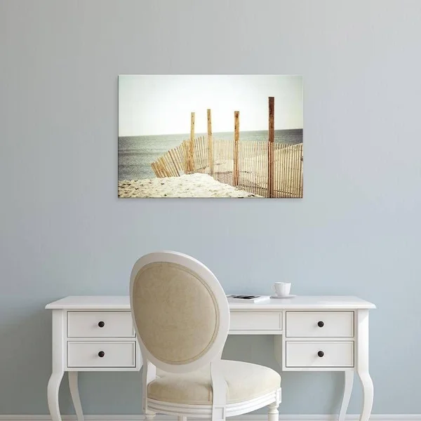 Easy Art Prints Jessica Reiss's 'Wooden Beach Fence' Premium Canvas Art - 12 x 18 - Classic Black Frame