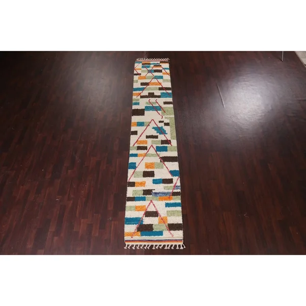 Tribal Moroccan Handmade Runner Rug 3x13