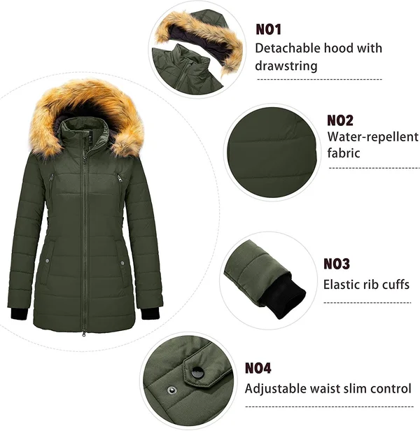 Women's Warm Winter Coat Teal Blue - Small