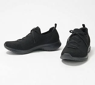 Skechers Washable Knit Slip-On Sneakers -Pop Sensation - Size 9-1/2 Medium, Black
