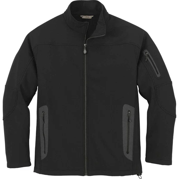 North End 88138 Men's Three-Layer Fleece Bonded Soft Shell Technical Jacket - Black, 5XL