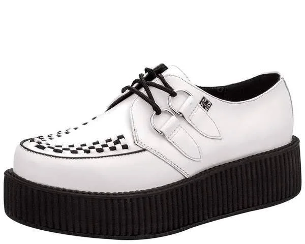 T.U.K Unisex White Leather Viva Mondo Creeper White
