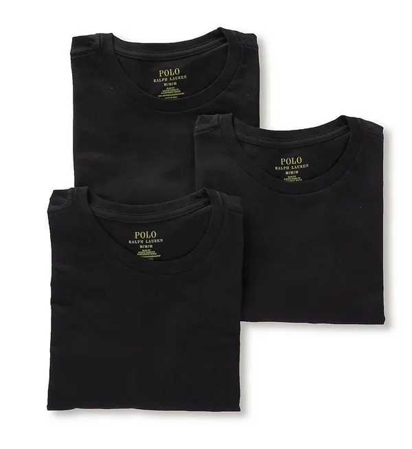 Polo Ralph Lauren Slim Fit Cotton T-Shirt 3-Pack, Men's, Size: XL, Black