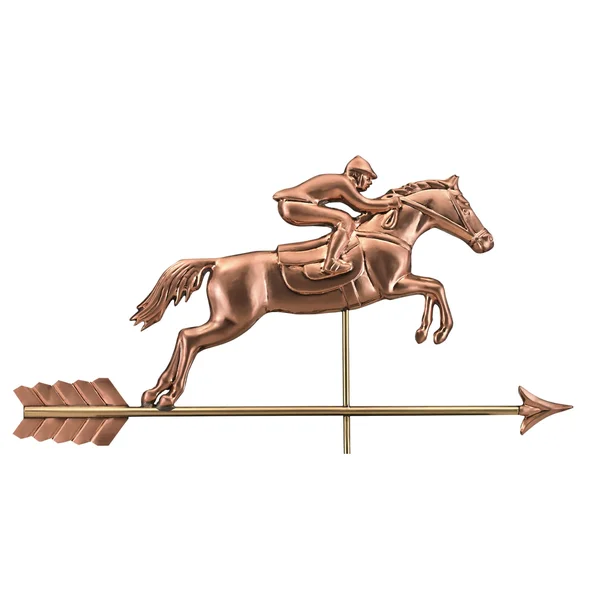 Good Directions Jumping Horse and Rider Weathervane - Polished Copper