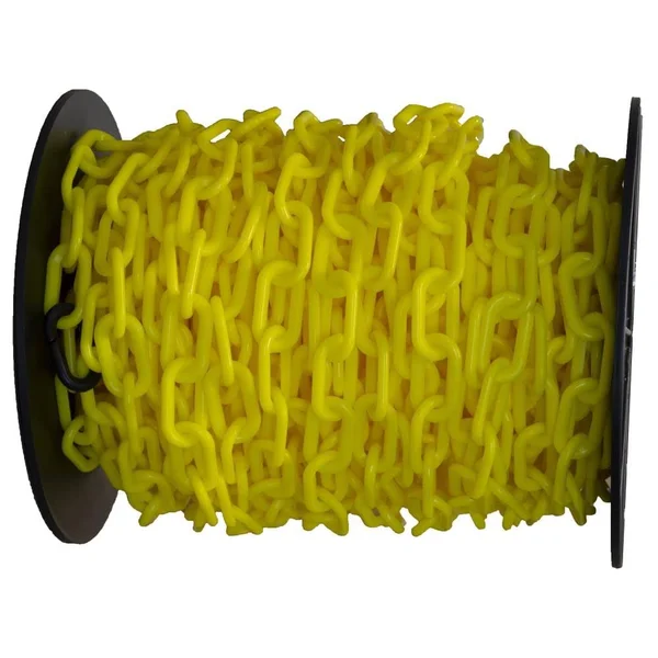 Mr. Chain Plastic Chain Barrier on A Reel, 2x22x125&L, Yellow 50102