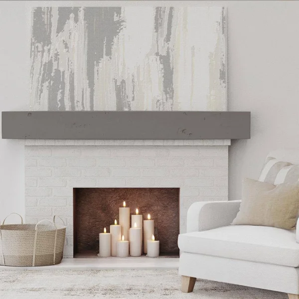 Ekena Millwork MANUKP06X10X48HD 6x22H x 10x22D x 48x22W Knotty Pine Faux Wood Fireplace Mantel, Natural Honey Dew