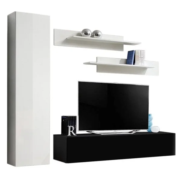 Fly G1 30TV Wall Mounted Floating Modern Entertainment Center (White/Black)