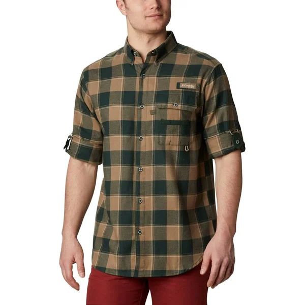 Columbia Men's Sharptail Flannel (XL Spruce Chunky Plaid)