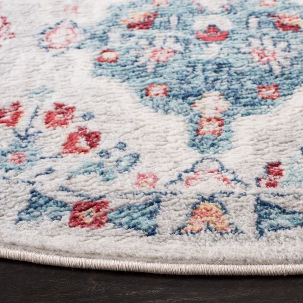 Safavieh Brentwood BNT815A 6&7x22 x 6&7x22 Round Cream, Blue Area Rug