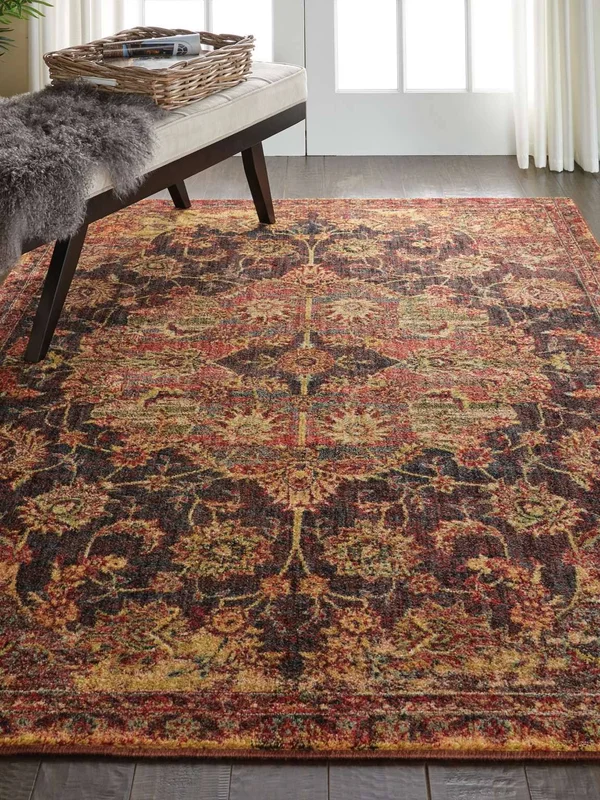 Nourison Jewel JEL01 Ember Red 9& x 12& Area Rug