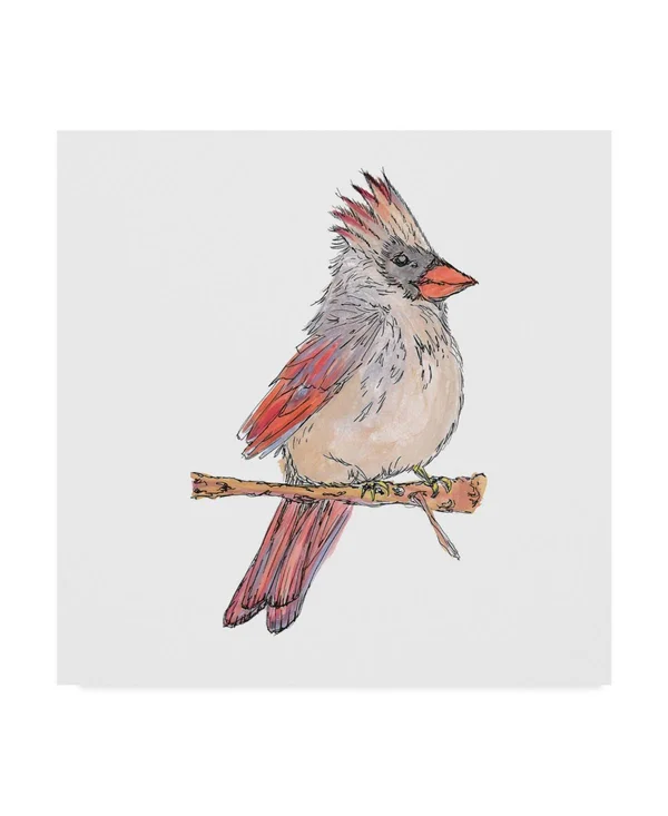 &White Cardinal& Graphic Art Print on Wrapped Canvas Trademark Fine Art Size: 24x22 H x 24x22 W x 2x22 D