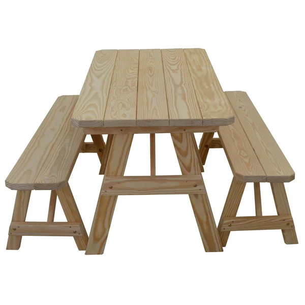 Pine 5' Traditional Picnic Table with 2 Benches - Lime Green