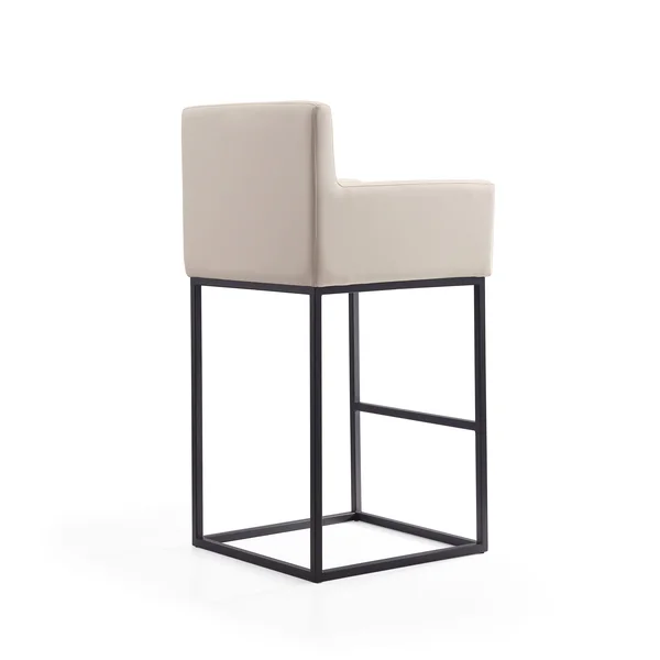 Strick & Bolton Barton Contemporary Leather Bar Stool - Grey