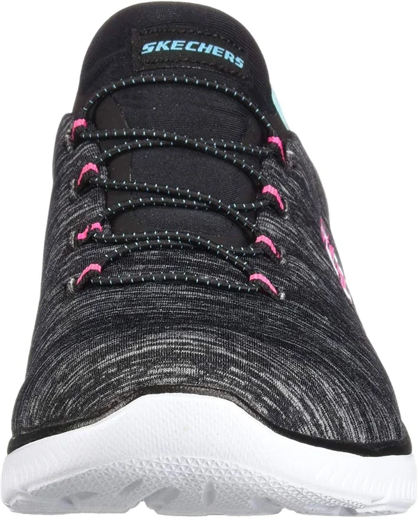 Skechers Women's Summits - Quick Getaway Sneaker Black/Pink - 9.5