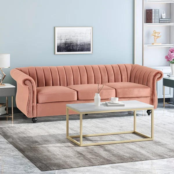 Christopher Knight Home Olga Velvet 3 Seater Sofa - Black, Dark Brown