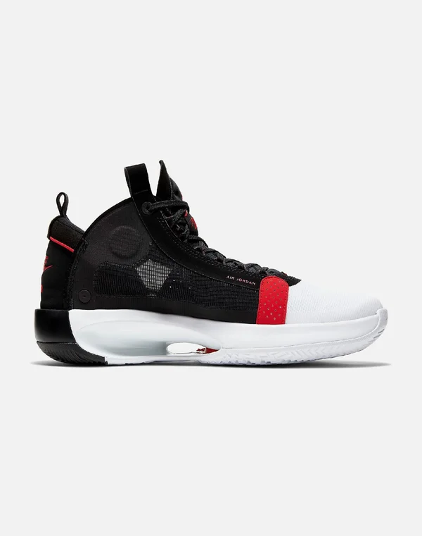 Jordan 34 White/Red/Black Men's Basketball Shoes, Size: 12