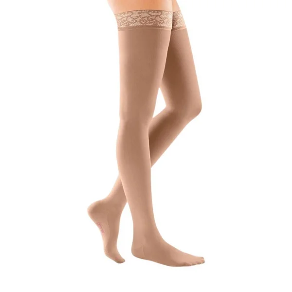 Mediven Comfort - 20-30 mmHg, Thigh High w/ Lace Top-Band, Closed Toe Wheat, IV