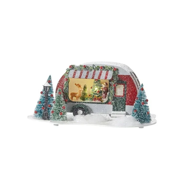 Raz Imports 2021 Country Kitchmas 11-inch Lighted Holiday Camper Figurine