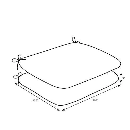 Pillow Perfect Outdoor Forsyth Rounded Seat CUSHION, Green, Set of 2