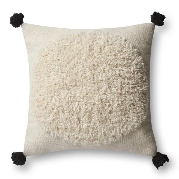 Loloi 22x22 x 22x22 Pillows Decorative Pillow Cover in Ivory, Black