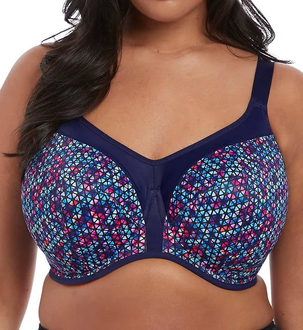 Elomi Energise Underwire Sports Bra with J Hook - Navy Geo