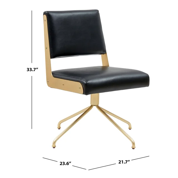 Safavieh Couture Emmeline Swivel Office Chair - Slate Grey - Silver