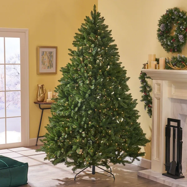 7' Pre-Lit Full Norway Spruce Artificial Christmas Tree - Clear Lights