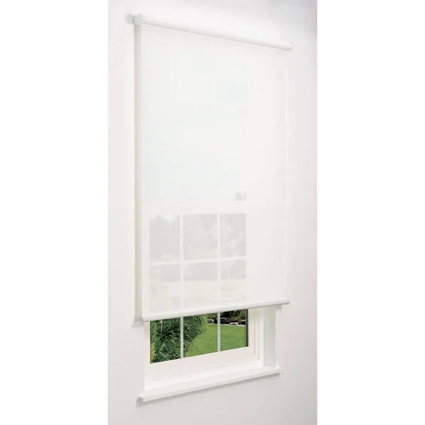 Linen Avenue Cordless 5% Solar Screen Standard Roller Shade - White 28 W x 78 H
