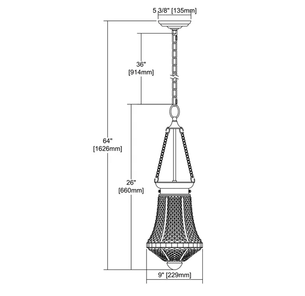 Elk Lighting 56580/1 Victoriana 1 Light Pendant in Oil Rubbed Bronze