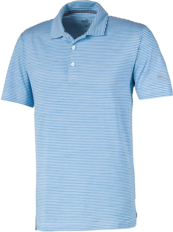 Puma Men's Caddie Stripe Golf Polo, XXL, Blue
