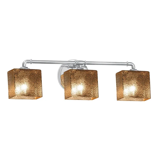 Justice Design Group Fusion - Bronx 25 inch 3 Light Bath Vanity Light - FSN-8463-55-MROR-CROM