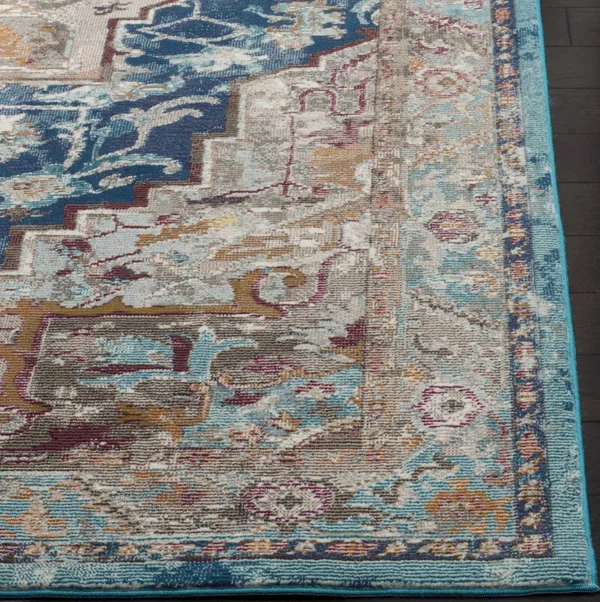Safavieh Aria ARA119B 5&1x22 x 7&6x22 Blue, Beige Area Rug
