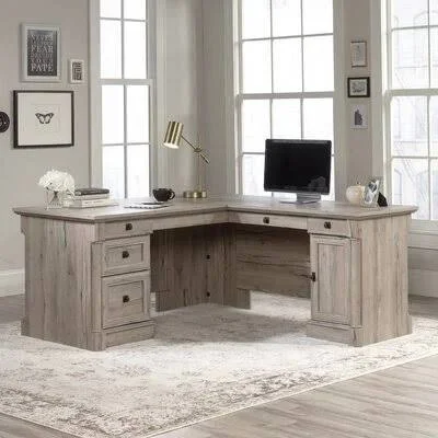 Orviston L-Shape Desk Three Posts Color: Split Oak