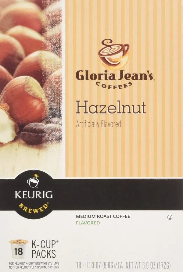 Gloria Jean&s Coffee K-Cups, Hazelnut - 18 count