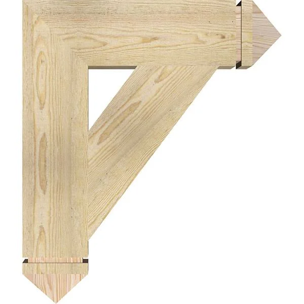 Ekena Millwork BKT06X24X28TRA03RDF 6x22W x 24x22D x 28x22H Traditional Arts & Crafts Rough Sawn BRACKET, Douglas Fir