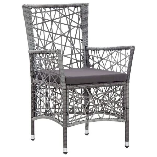 vidaXL Outdoor Chairs 2 Pcs with Cushions Poly Rattan White - 45999