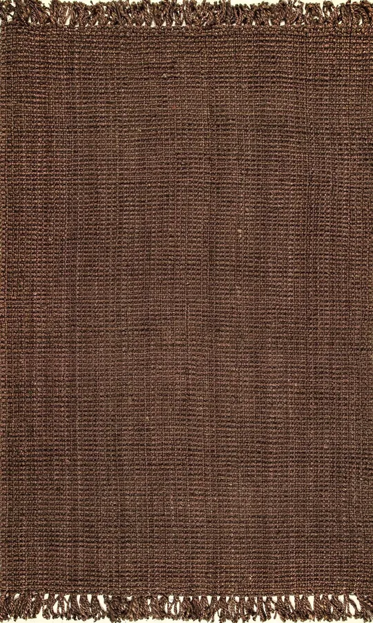 nuLOOM Chunky Loop Jute Chocolate 6& x 9& Area Rug