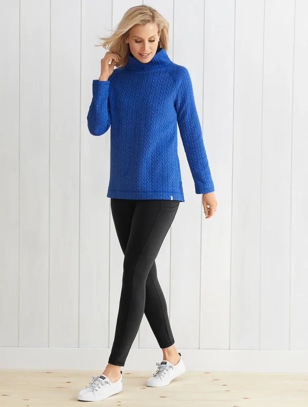 Tech Stretch High Waist Leggings - Black - Large Talbots